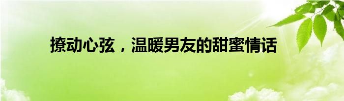 撩动心弦，温暖男友的甜蜜情话