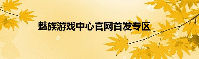 魅族游戏中心官网首发专区