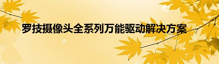 罗技摄像头全系列万能驱动解决方案