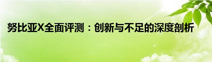 努比亚X全面评测：创新与不足的深度剖析