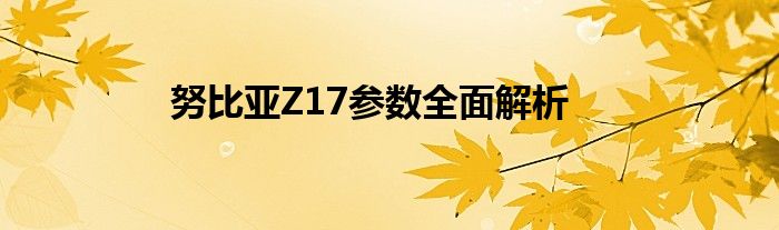 努比亚Z17参数全面解析