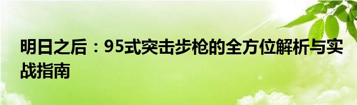 明日之后：95式突击步枪的全方位解析与实战指南