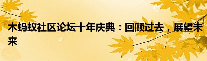 木蚂蚁社区论坛十年庆典：回顾过去，展望未来