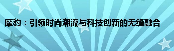 摩豹：引领时尚潮流与科技创新的无缝融合