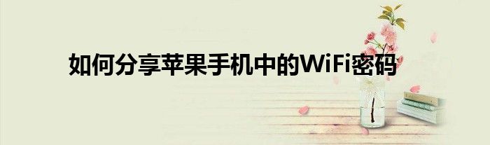 如何分享苹果手机中的WiFi密码