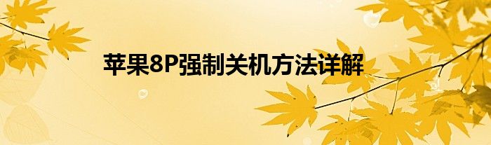 苹果8P强制关机方法详解