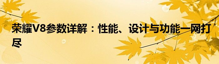 荣耀V8参数详解：性能、设计与功能一网打尽