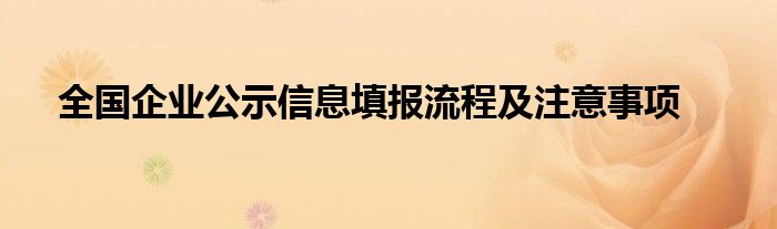 全国企业公示信息填报流程及注意事项