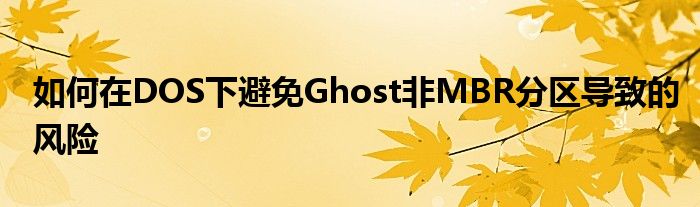 如何在DOS下避免Ghost非MBR分区导致的风险