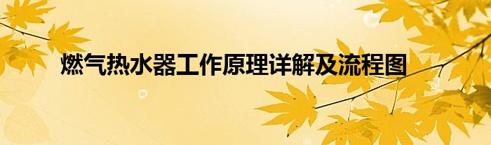 燃气热水器工作原理详解及流程图