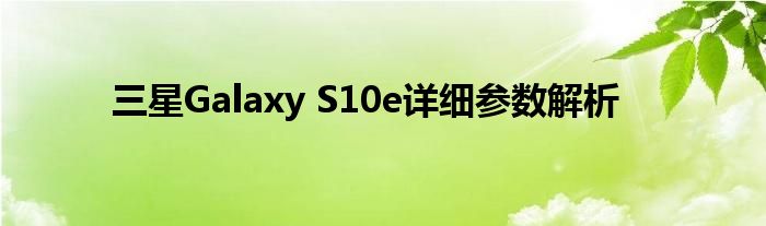 三星Galaxy S10e详细参数解析