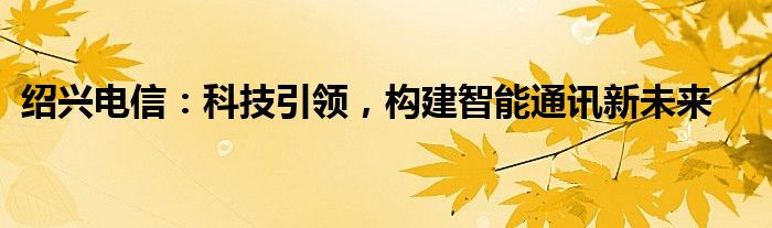 绍兴电信：科技引领，构建智能通讯新未来