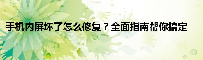 手机内屏坏了怎么修复？全面指南帮你搞定