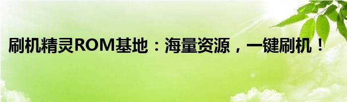 刷机精灵ROM基地：海量资源，一键刷机！