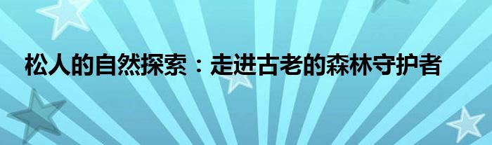 松人的自然探索：走进古老的森林守护者