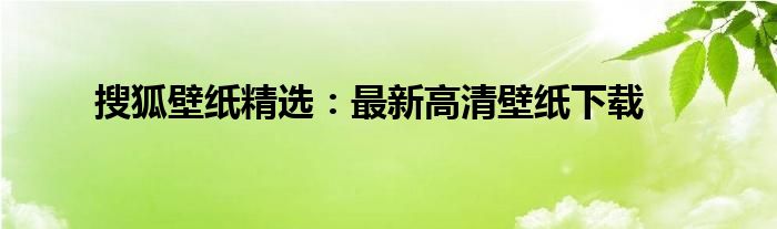 搜狐壁纸精选：最新高清壁纸下载