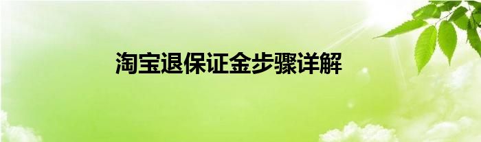 淘宝退保证金步骤详解