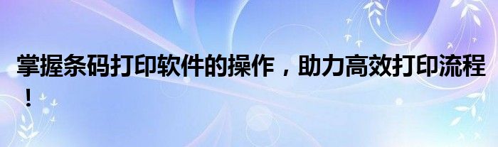 掌握条码打印软件的操作，助力高效打印流程！