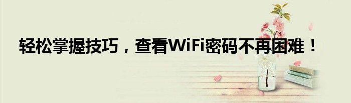 轻松掌握技巧，查看WiFi密码不再困难！