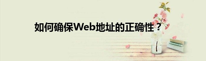 如何确保Web地址的正确性？