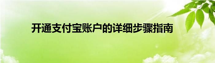 开通支付宝账户的详细步骤指南